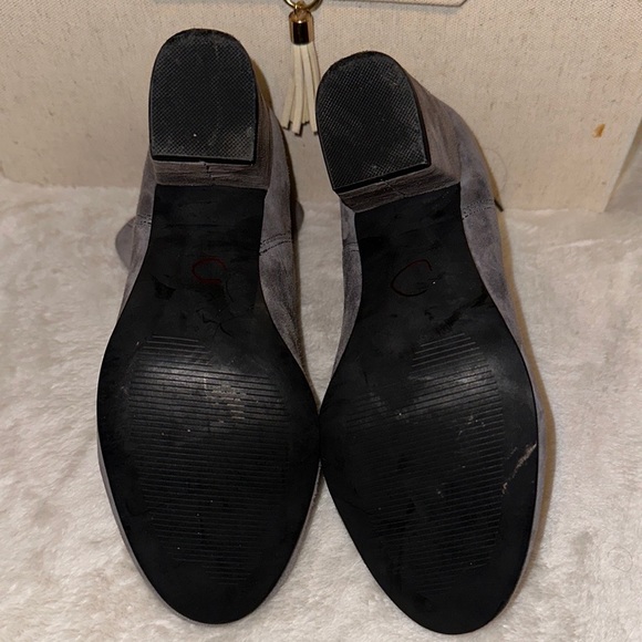 STEVE MADDEN Gray Suede Booties w/ zipper - Picture 6 of 6